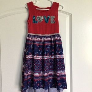 Girls 4th of July Independence Day Dress Hi / Low Dress